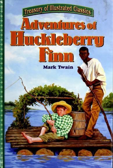 Adventures of Huckleberry Finn: Treasury of Illustrated Classics Mark Twain Huckleberry Finn isn't very happy living with a stuffy old widow who tries to "civilize" him. But when his cruel scoundrel of a father steals him back, Huck's life gets even worse