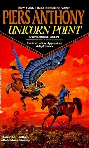 Unicorn Point (Apprentice Adept #6) Piers Anthony The combined magic and technology between the parallel worlds of Phaze and Proton is not enough to save the planets from a conquering invasion. Only Mach and Bane--robot and wizard, linked between worlds--