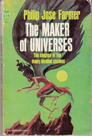 The Maker of Universes (World of Tiers #1) Philip Jose Farmer When Robert Wolff found a strange horn in an empty house, he held the key to a different universe. To blow that horn would open up a door through space-time and permit entry to a cosmos whose d