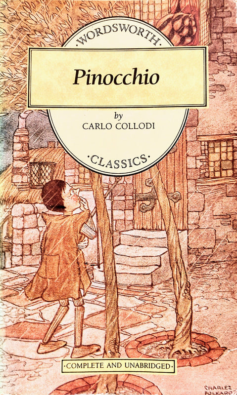 Pinocchio Carlo Collodi The story of the walking and talking puppet Pinocchio is one of the best-loved children’s tales of all time.Carved by old Gepetto, Pinocchio has an enormous nose which grows even longer whenever he tells a lie. Pinocchio is such a