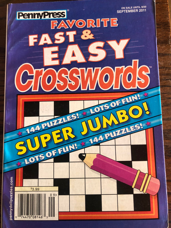 Favorite Fast and Easy Crosswords: Super Jumbo Issue! Penny Press This Super Jumbo Issue of Favorite Quick and Easy Crosswords will challenge and entertain puzzle enthusiasts of all levels. With expanded grids and a wide range of clues, this edition offer