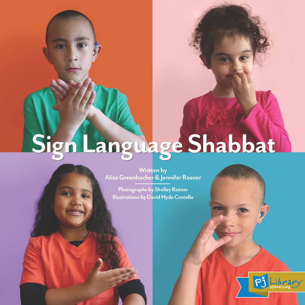 Sign Language Shabbat NOTE: Only ONE free book is allowed per order. Alisa Greenbacher The children in this book sign words for things people do on Shabbat, such as eat challah, drink wine or grape juice, sing Shabbat songs, and (of course!) read books. S