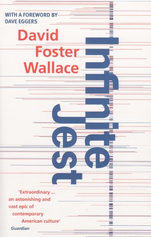 Infinite Jest David Foster WallaceA gargantuan, mind-altering tragi-comedy about the Pursuit of Happiness in America. Set in an addicts' halfway house and a tennis academy, and featuring the most endearingly screwed-up family to come along in recent ficti