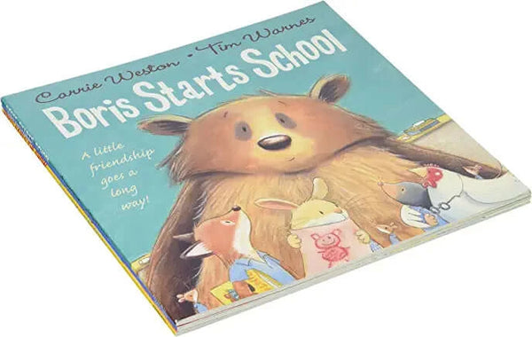 Boris Starts School Carrie Weston and Tim WarnersIt's hard enough being the new kid at school, but when you're a big bear like Boris, it's even worse! Poor Boris tries his best to be gentle, but his sharp-toothed smile scares away his classmates. In the e