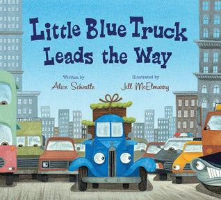 Little Blue Truck Leads the Way Alice SchertleZooom! Wooeeee . . . ! "Make way!" The big city sure is a speedy, noisy place for a country truck like Blue. Everywhere Blue looks, he sees buses, police cars, taxis, vans, a street sweeper, and even the mayor