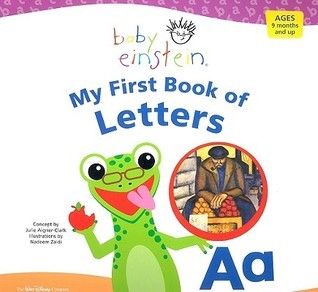 My First Book of Letters Julie Aigner-ClarkThisoversized board book is designed to introduce youngsters to the world ofletters. Using fine art, as a backdrop My First Book of Letters introduces thealphabet and relates it to real world experiences. Childre