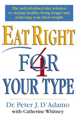 Eat Right For Your Type Dr Peter J D'AdamoEver wonder why one diet works for one person, but not for another? After decades of research, Dr. Peter D'Adamo has discovered the role one's blood type plays in determining which foods are best for an individual