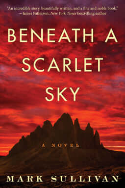 Beneath a Scarlet Sky Mark SullivanBased on the true story of a forgotten hero, Beneath a Scarlet Sky is the triumphant, epic tale of one young man’s incredible courage and resilience during one of history’s darkest hours. Pino Lella wants nothing to do w