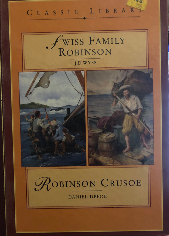 Swiss Family Robinson/Robinson Crusoe (Classic Library Collection) JD Wyss and Daniel DefoeThe Swiss Family Robinson is an adventure novel co-authored by Johann David Wyss and Johann Rudolf Wyss. It has a plot that exemplifies family ideals and the use of