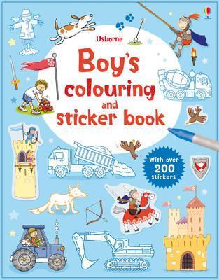 Boy's Colouring And Sticker Book **Lightly Used**Sam TaplinA colouring and sticker book with scenes suitable for young boys including castles, trucks and diggers, and farm animals and machines. With over 200 stickers to add to the pages, it contains three